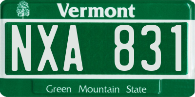 VT license plate NXA831