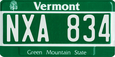 VT license plate NXA834