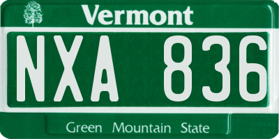 VT license plate NXA836