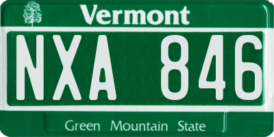 VT license plate NXA846