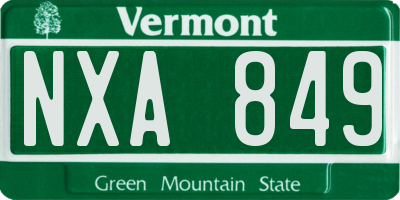 VT license plate NXA849