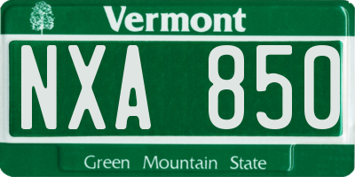 VT license plate NXA850
