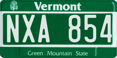 VT license plate NXA854