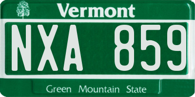 VT license plate NXA859