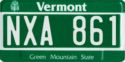 VT license plate NXA861