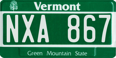 VT license plate NXA867