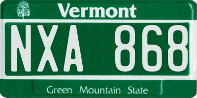 VT license plate NXA868