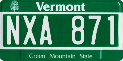 VT license plate NXA871