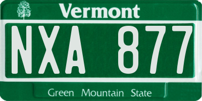 VT license plate NXA877