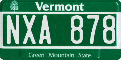 VT license plate NXA878
