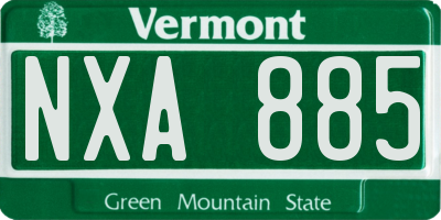VT license plate NXA885