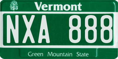 VT license plate NXA888