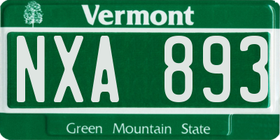 VT license plate NXA893