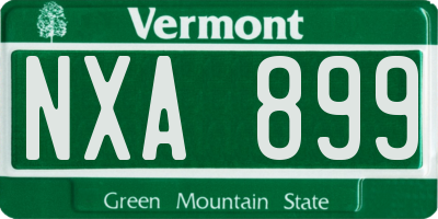 VT license plate NXA899