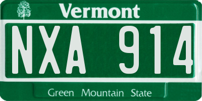 VT license plate NXA914