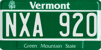 VT license plate NXA920