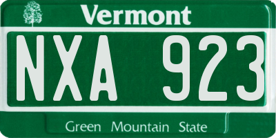 VT license plate NXA923