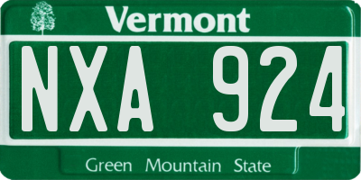VT license plate NXA924