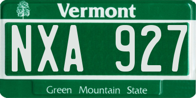 VT license plate NXA927