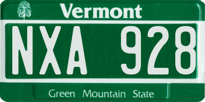 VT license plate NXA928