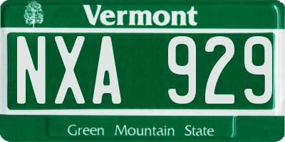 VT license plate NXA929