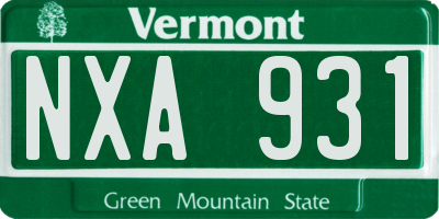 VT license plate NXA931