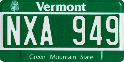 VT license plate NXA949