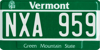 VT license plate NXA959