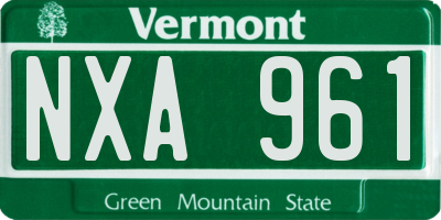 VT license plate NXA961