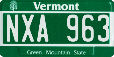 VT license plate NXA963