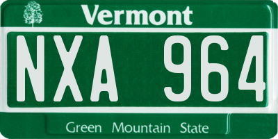 VT license plate NXA964