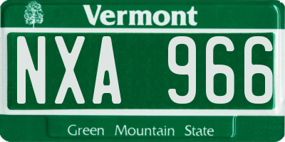 VT license plate NXA966