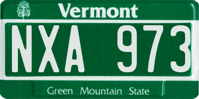 VT license plate NXA973
