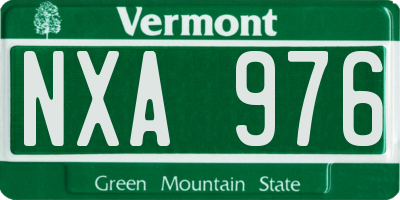 VT license plate NXA976