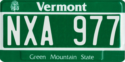 VT license plate NXA977