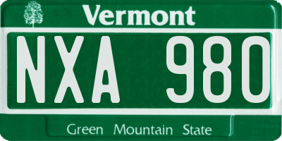 VT license plate NXA980
