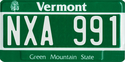 VT license plate NXA991