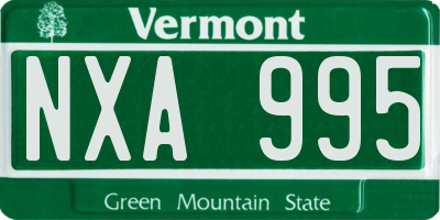 VT license plate NXA995