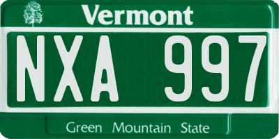 VT license plate NXA997