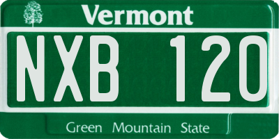 VT license plate NXB120
