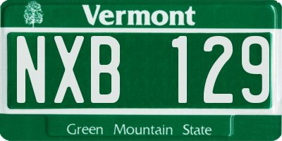 VT license plate NXB129