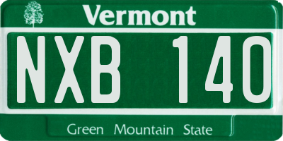 VT license plate NXB140