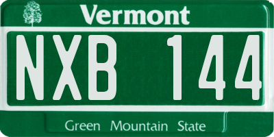 VT license plate NXB144