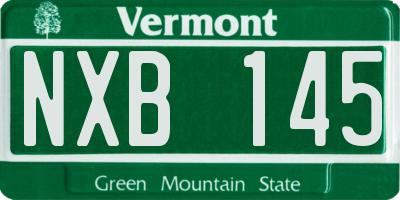 VT license plate NXB145