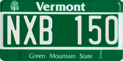 VT license plate NXB150