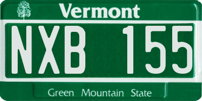 VT license plate NXB155