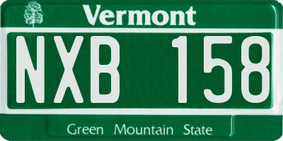 VT license plate NXB158