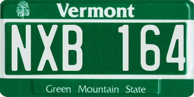 VT license plate NXB164