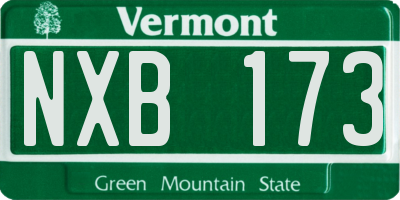 VT license plate NXB173