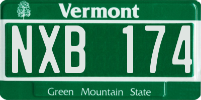 VT license plate NXB174